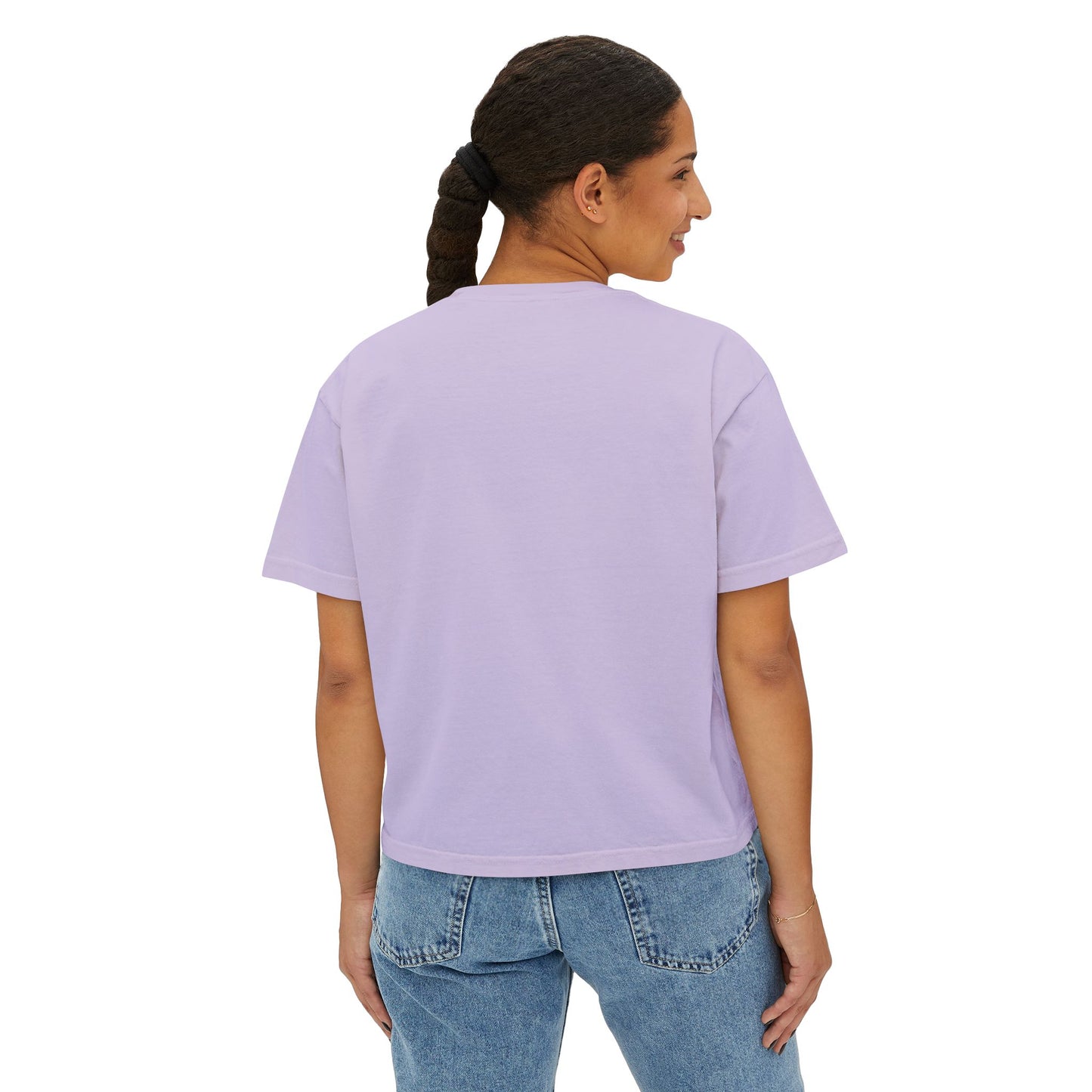 M.I.U Women’s Boxy Tee — Watercolor Faith Art by Matías
