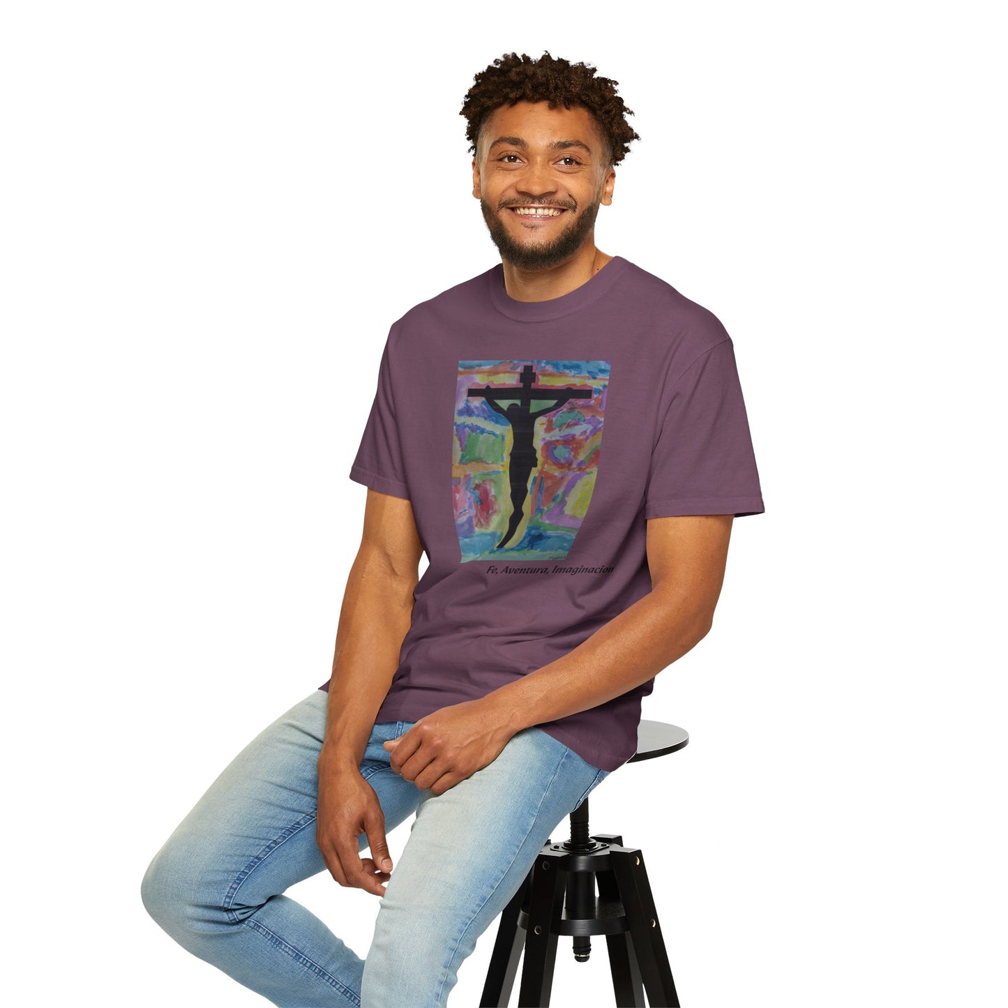 M.I.U Faith Tee — Arte de Matias | Crucifix Watercolor | Fe, Aventura, Imaginación