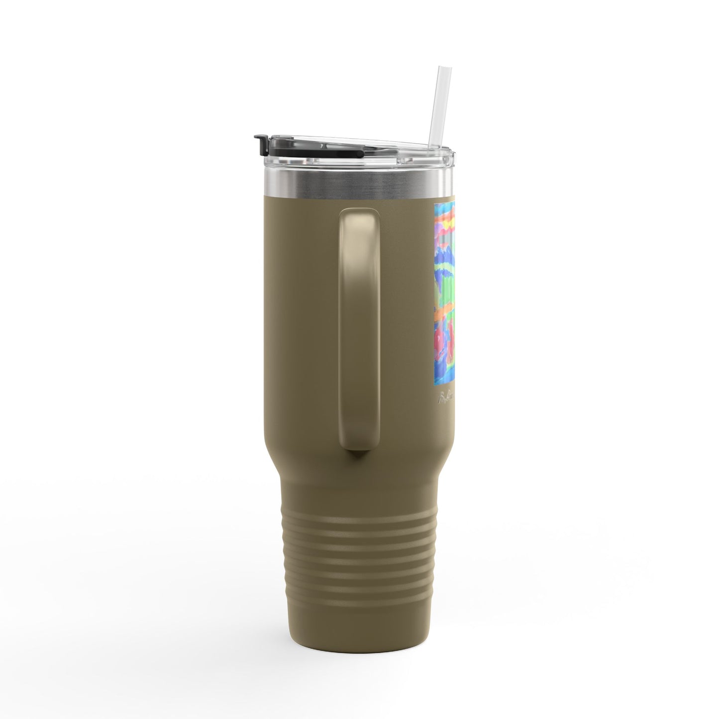 M.I.U Faith Travel Mug 40oz — Crucifix Watercolor Art by Matías