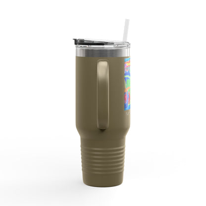 M.I.U Faith Travel Mug 40oz — Crucifix Watercolor Art by Matías