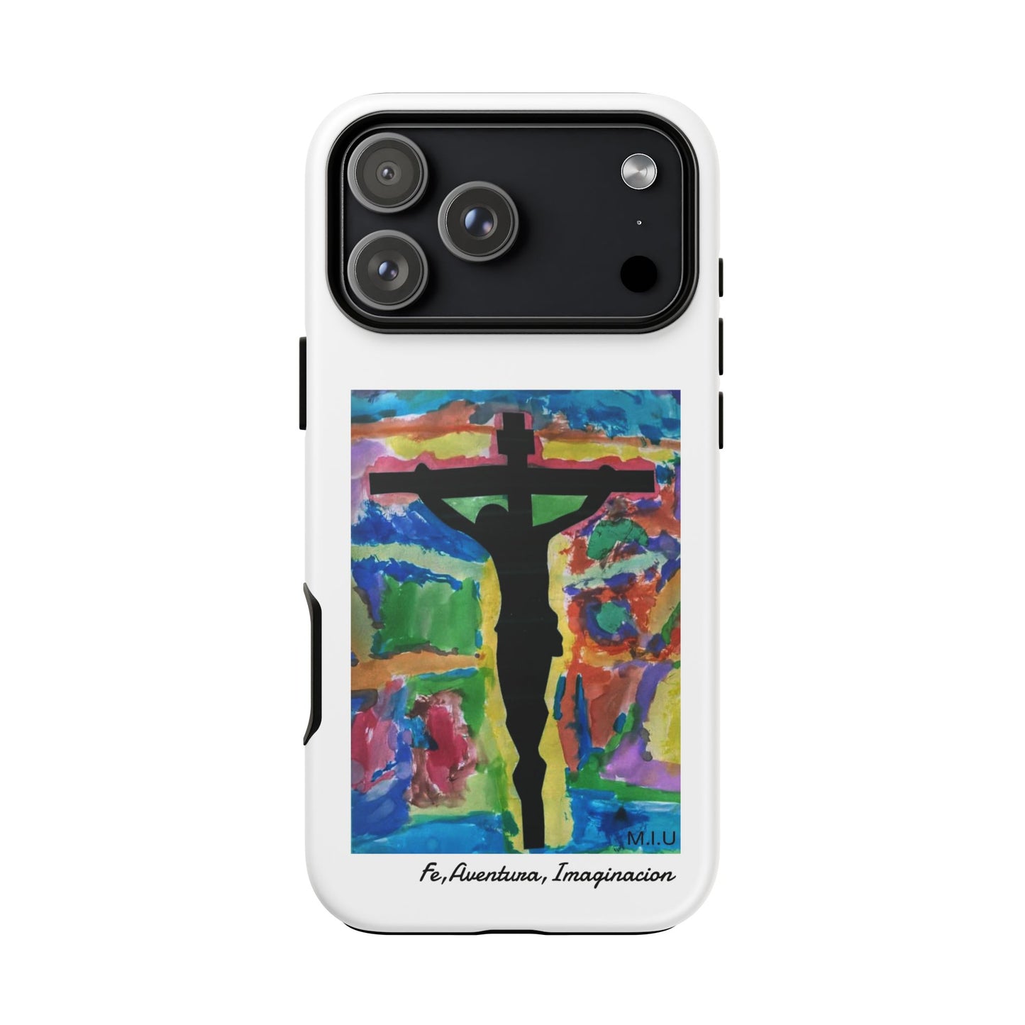 M.I.U Faith Tough Case — Crucifix Watercolor Art by Matías