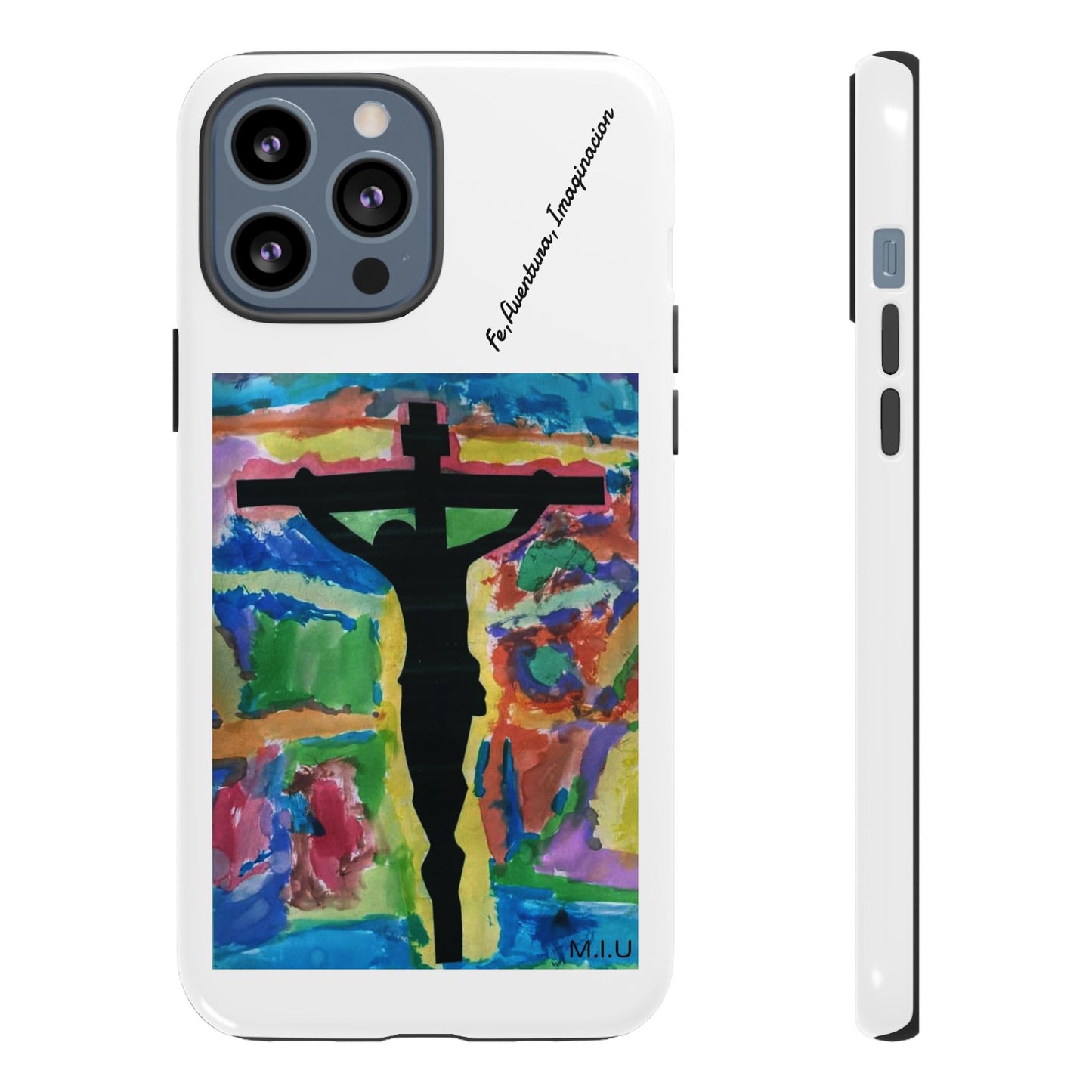M.I.U Faith Tough Case iPhone 13 — Crucifix Watercolor Art by Matías