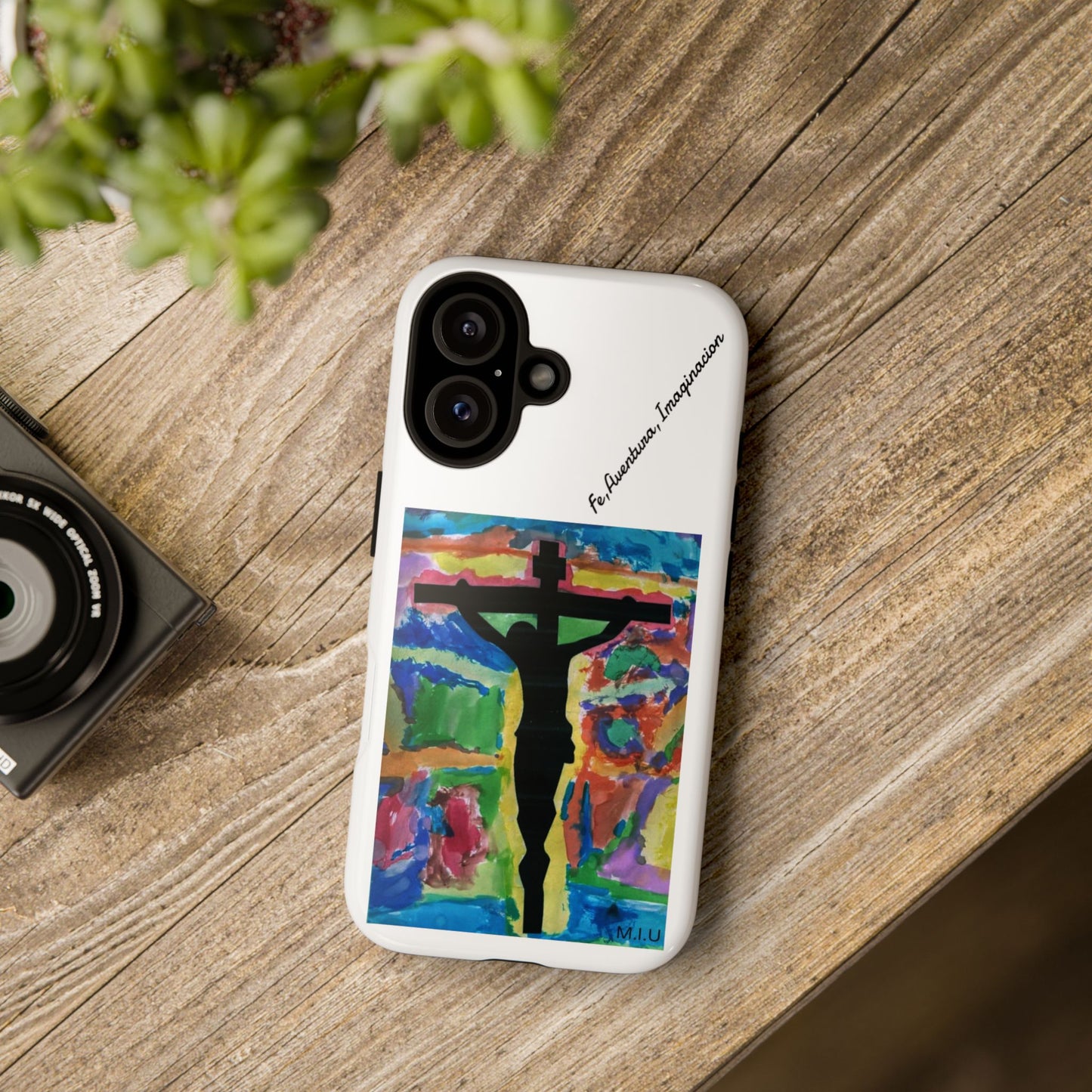 M.I.U Faith Phone Case — Crucifix Watercolor Art by Matías