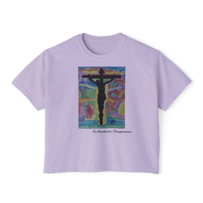 M.I.U Women’s Boxy Tee — Watercolor Faith Art by Matías