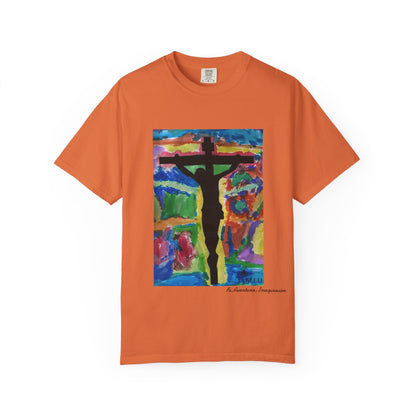 M.I.U Faith Tee — Watercolor Crucifix Art by Matías