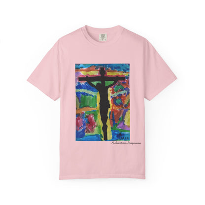M.I.U Faith Tee — Watercolor Crucifix Art by Matías