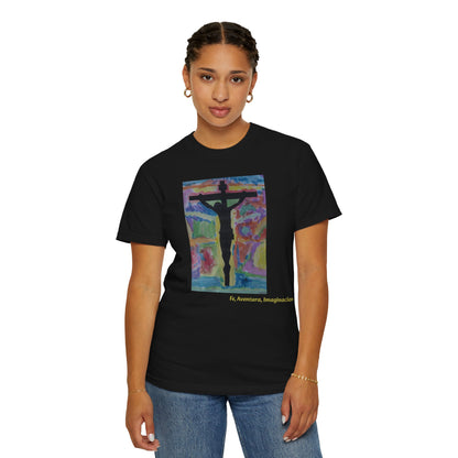 M.I.U Faith Tee — Arte de Matias | Crucifix Watercolor | Fe, Aventura, Imaginación
