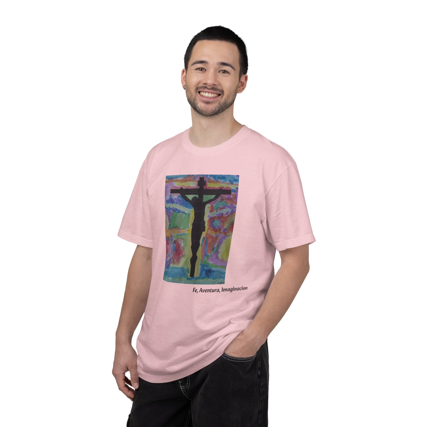 M.I.U Faith Tee — Arte de Matias | Crucifix Watercolor | Fe, Aventura, Imaginación