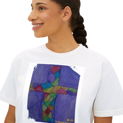 Camiseta para Mamá — Arte de Ignacio | Cruz Vitral | Fe, Aventura, Imaginación | M.I.U