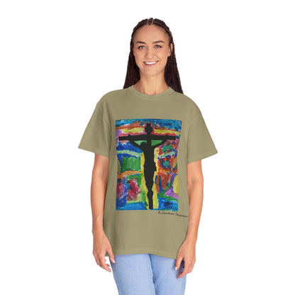 M.I.U Faith Tee — Watercolor Crucifix Art by Matías
