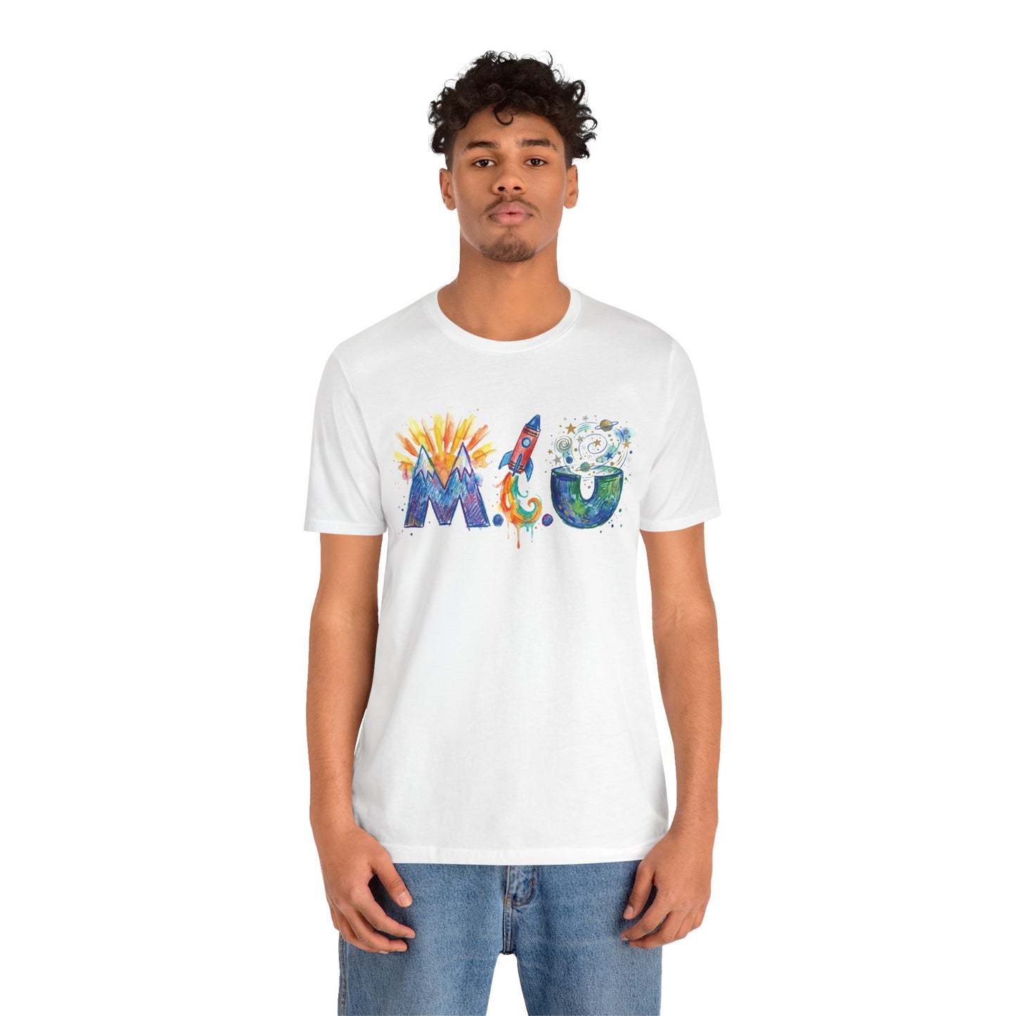 Camiseta Unisex Adulto M.I.U — Logo Fe, Aventura, Imaginación | Cohete & Universo