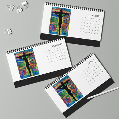 M.I.U 2026 Faith Calendar — Crucifix Watercolor Art by Matías