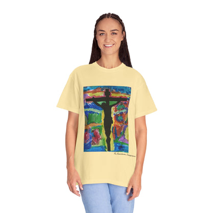 M.I.U Faith Tee — Watercolor Crucifix Art by Matías