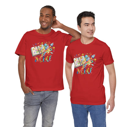 Camiseta Unisex Adulto M.I.U — Logo Libro & Universo | Fé, Aventura, Imaginación