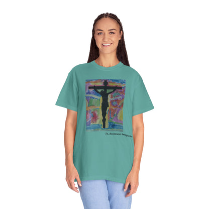 M.I.U Faith Tee — Arte de Matias | Crucifix Watercolor | Fe, Aventura, Imaginación