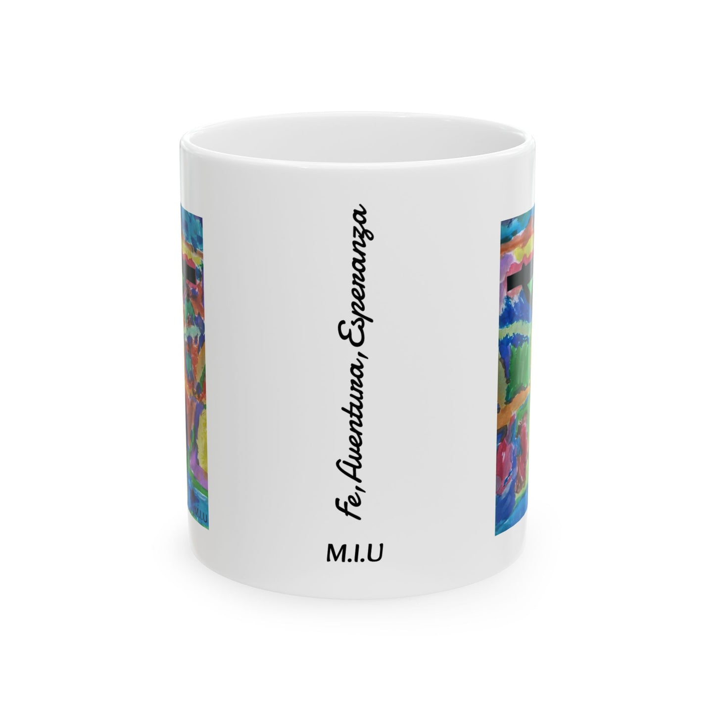 M.I.U Faith Mug — Crucifix Watercolor Art by Matías