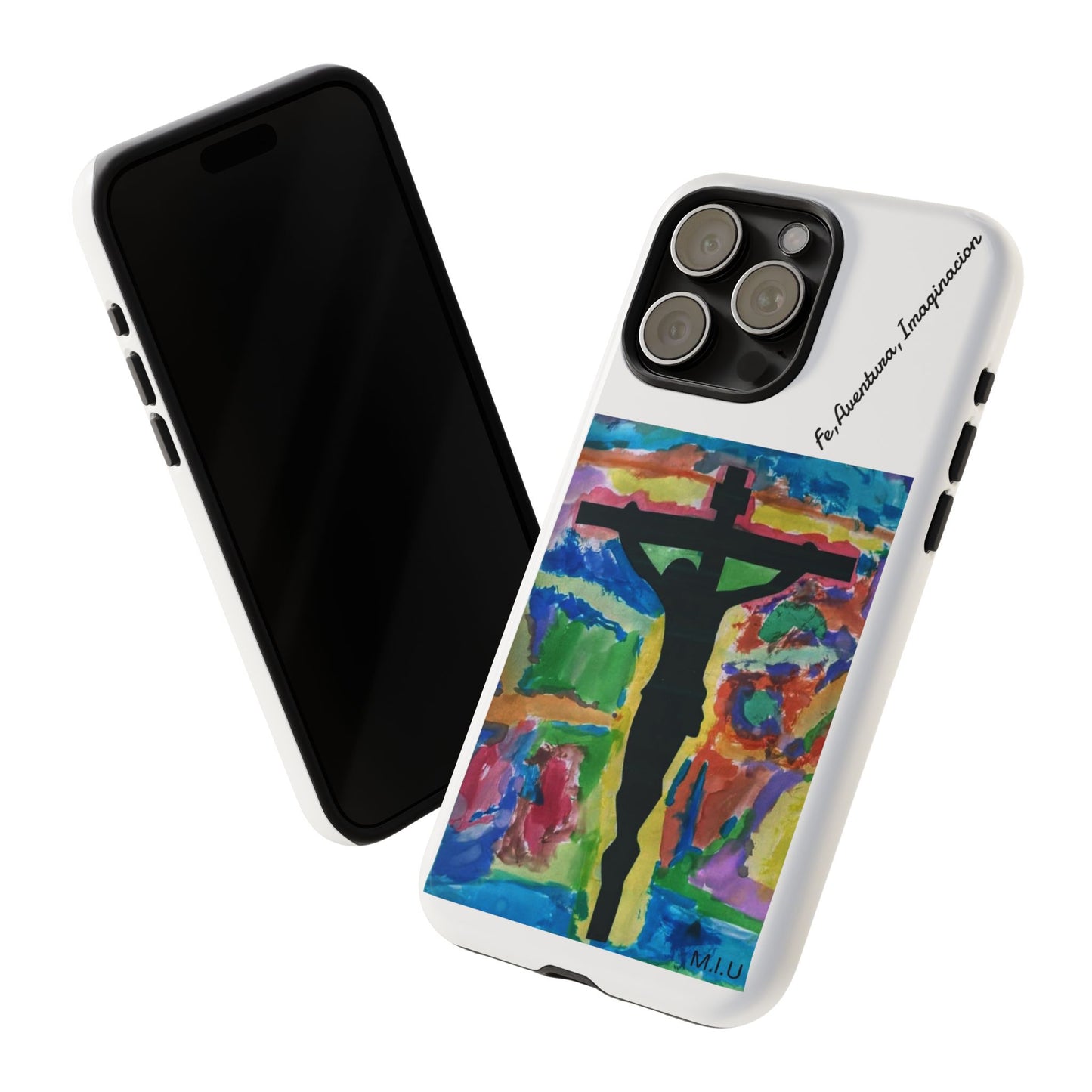 M.I.U Faith Tough Case iPhone 15 — Crucifix Watercolor Art by Matías