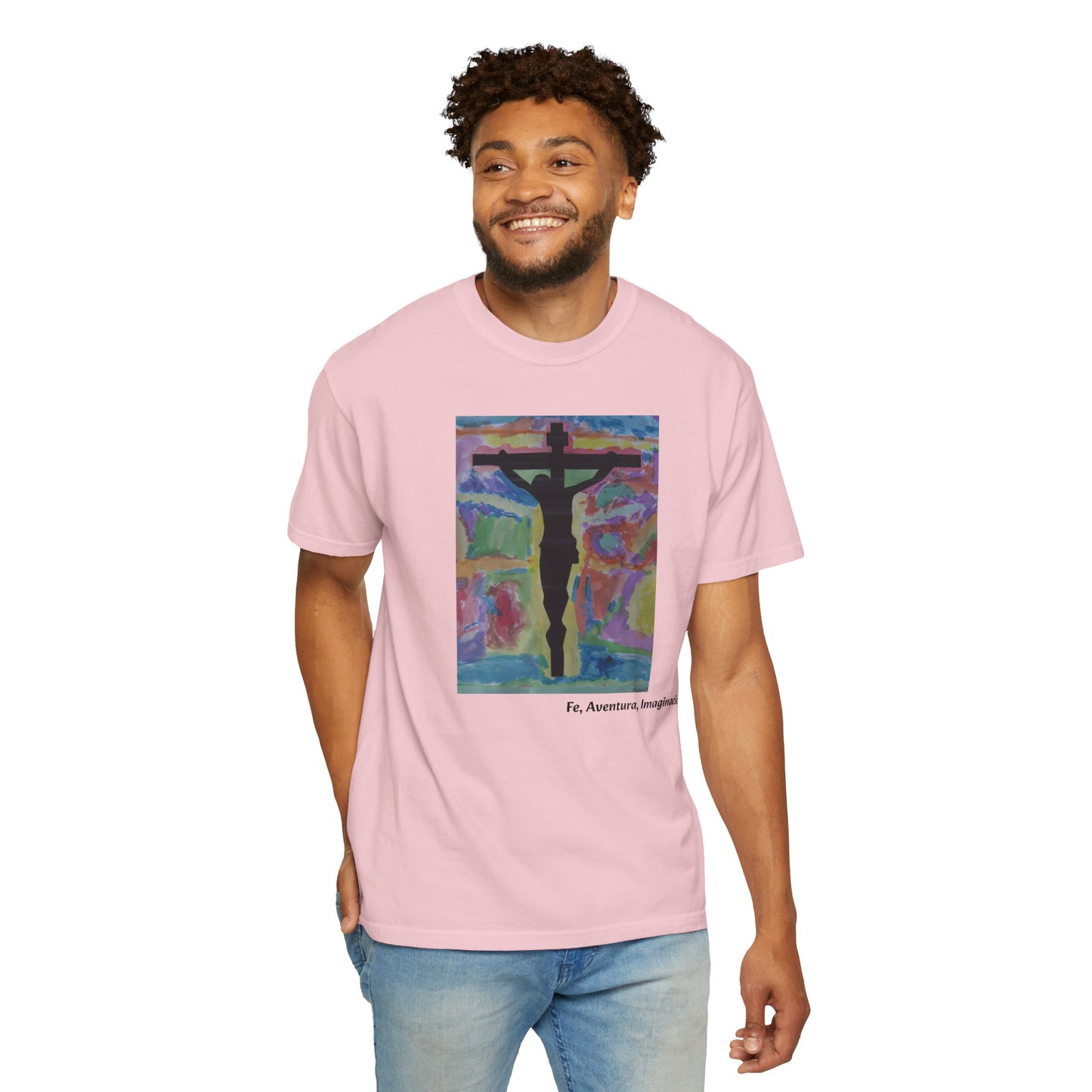 M.I.U Faith Tee — Arte de Matias | Crucifix Watercolor | Fe, Aventura, Imaginación