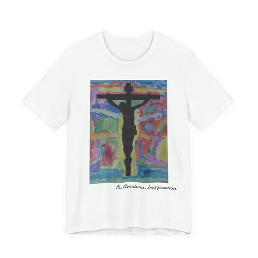 Camiseta Unisex — Arte de Matias | Vibrant Crucifix | Fe, Aventura, Imaginacion | M.I.U