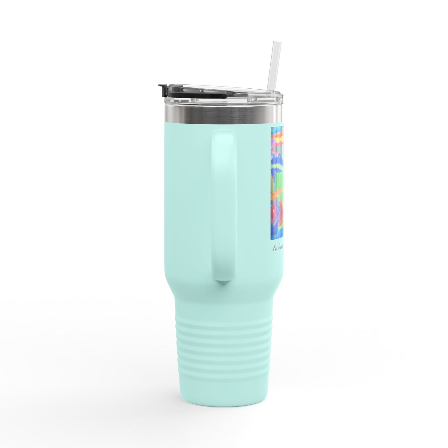 M.I.U Faith Travel Mug 40oz — Crucifix Watercolor Art by Matías
