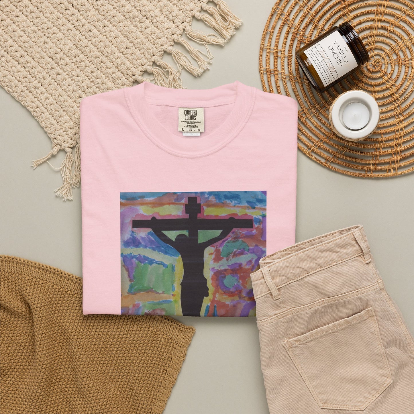 M.I.U Faith Tee — Arte de Matias | Crucifix Watercolor | Fe, Aventura, Imaginación