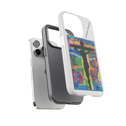 M.I.U Faith Tough Case iPhone 14 — Crucifix Watercolor Art by Matías