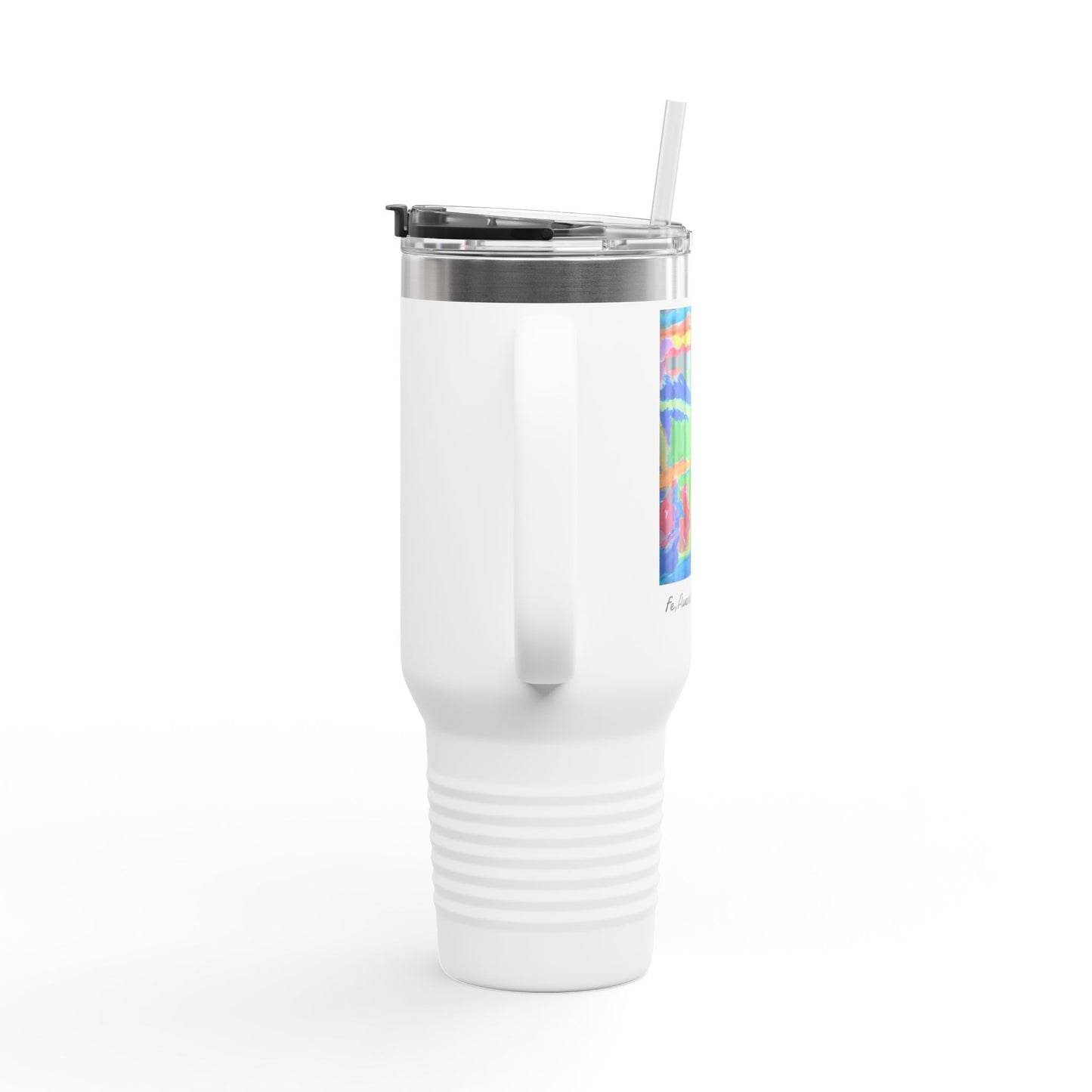 M.I.U Faith Travel Mug 40oz — Crucifix Watercolor Art by Matías