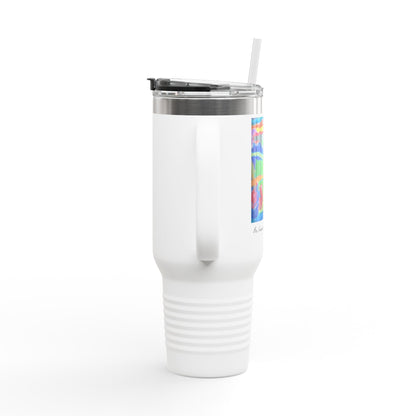 M.I.U Faith Travel Mug 40oz — Crucifix Watercolor Art by Matías