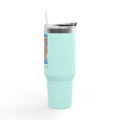 M.I.U Faith Travel Mug 40oz — Crucifix Watercolor Art by Matías