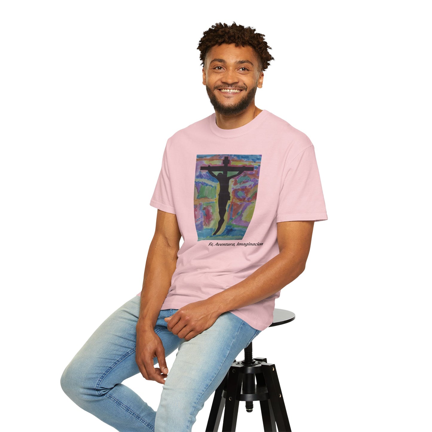 M.I.U Faith Tee — Arte de Matias | Crucifix Watercolor | Fe, Aventura, Imaginación