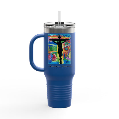 M.I.U Faith Travel Mug 40oz — Crucifix Watercolor Art by Matías