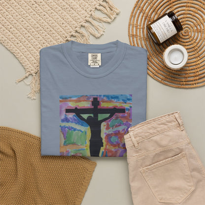 M.I.U Faith Tee — Arte de Matias | Crucifix Watercolor | Fe, Aventura, Imaginación
