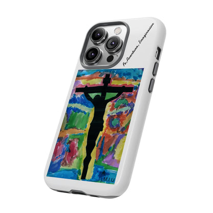 M.I.U Faith Tough Case iPhone 14 — Crucifix Watercolor Art by Matías