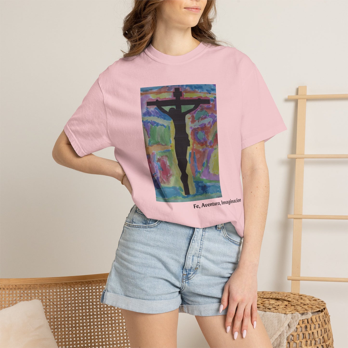 M.I.U Faith Tee — Arte de Matias | Crucifix Watercolor | Fe, Aventura, Imaginación