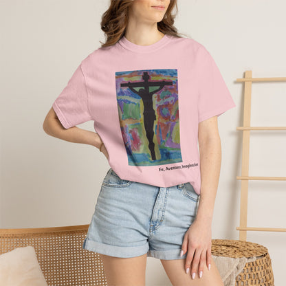 M.I.U Faith Tee — Arte de Matias | Crucifix Watercolor | Fe, Aventura, Imaginación