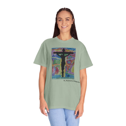 M.I.U Faith Tee — Arte de Matias | Crucifix Watercolor | Fe, Aventura, Imaginación