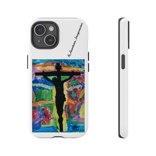 M.I.U Faith Tough Case iPhone 15 — Crucifix Watercolor Art by Matías