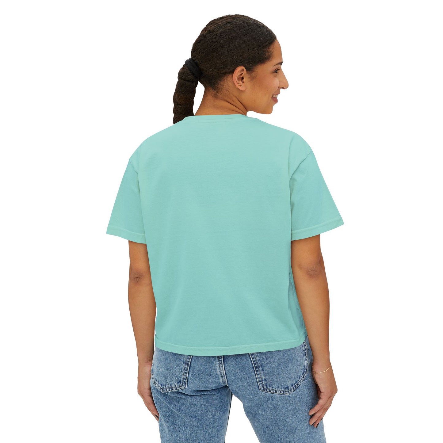 M.I.U Women’s Boxy Tee — Watercolor Faith Art by Matías