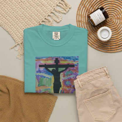 M.I.U Faith Tee — Arte de Matias | Crucifix Watercolor | Fe, Aventura, Imaginación