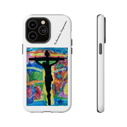 M.I.U Faith Tough Case iPhone 14 — Crucifix Watercolor Art by Matías