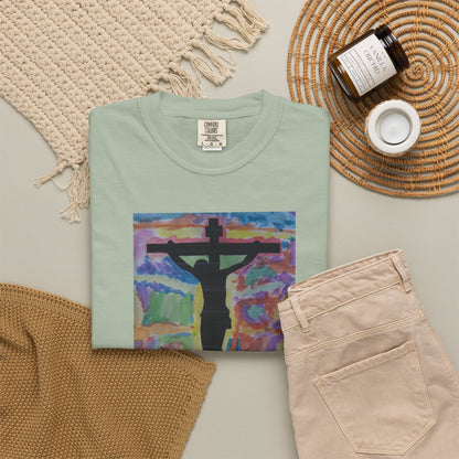 M.I.U Faith Tee — Arte de Matias | Crucifix Watercolor | Fe, Aventura, Imaginación