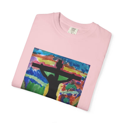M.I.U Faith Tee — Watercolor Crucifix Art by Matías
