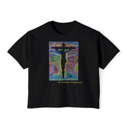 M.I.U Women’s Boxy Tee — Watercolor Faith Art by Matías