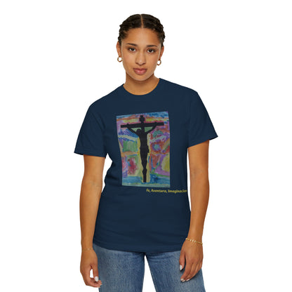M.I.U Faith Tee — Arte de Matias | Crucifix Watercolor | Fe, Aventura, Imaginación
