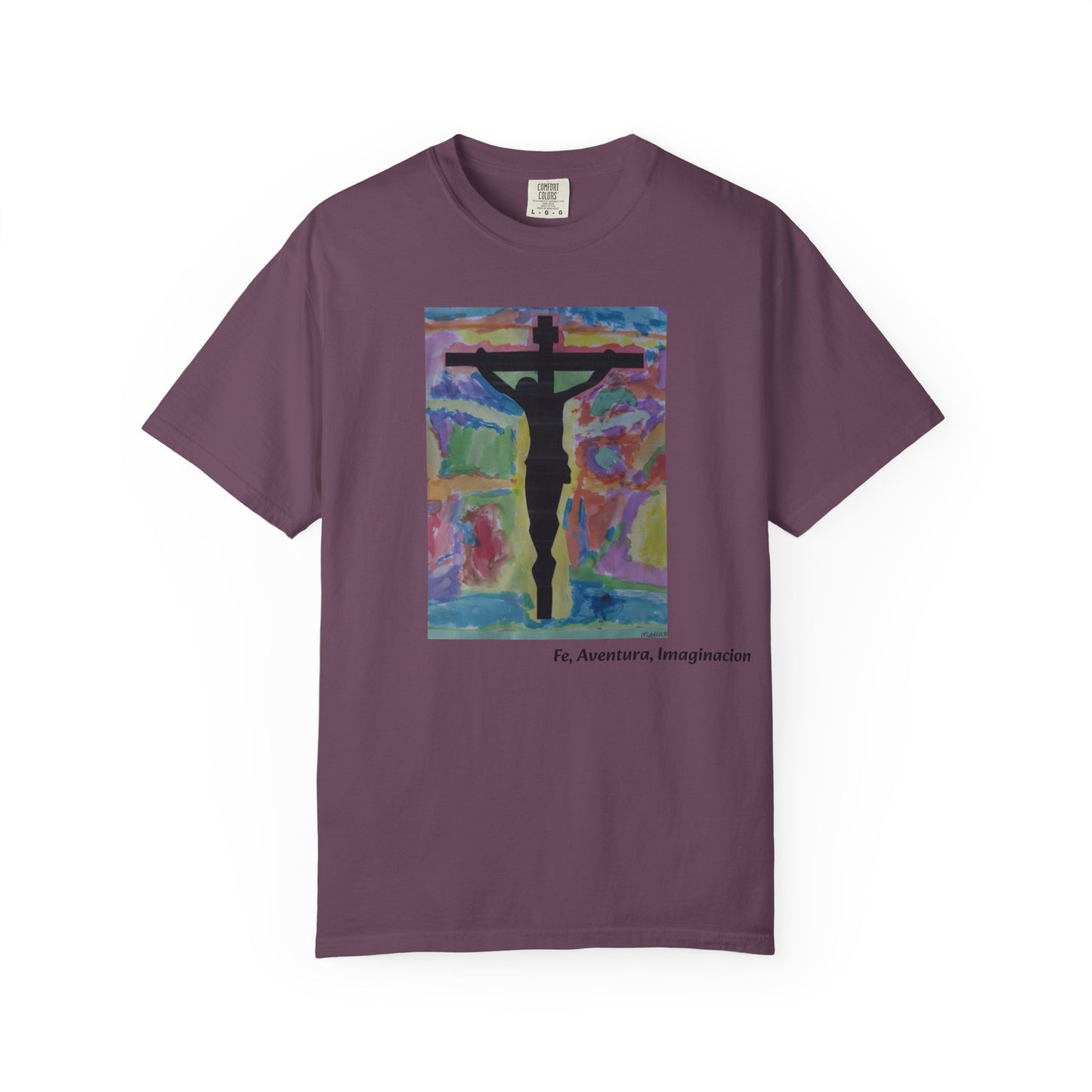 M.I.U Faith Tee — Arte de Matias | Crucifix Watercolor | Fe, Aventura, Imaginación