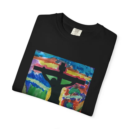 M.I.U Faith Tee — Watercolor Crucifix Art by Matías