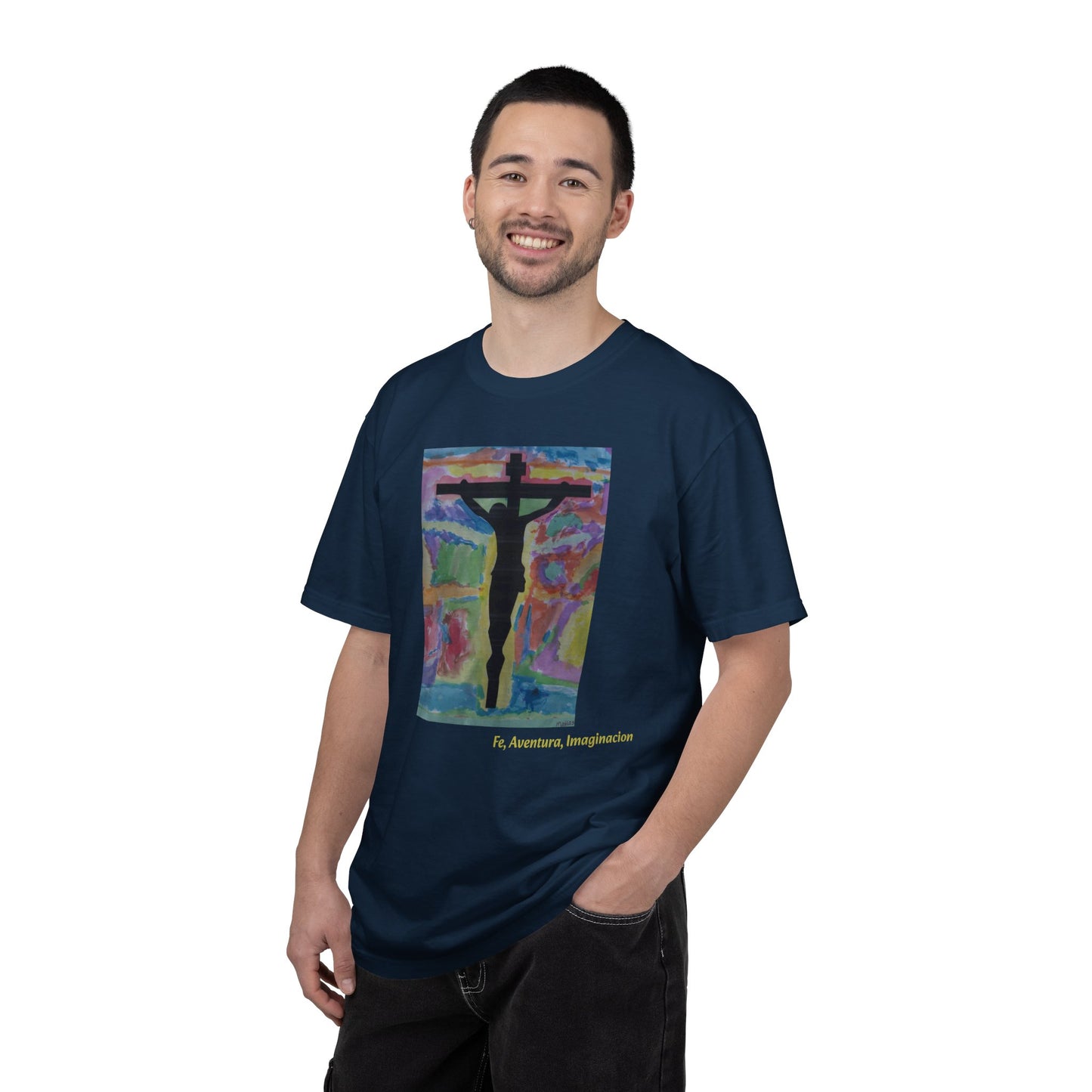 M.I.U Faith Tee — Arte de Matias | Crucifix Watercolor | Fe, Aventura, Imaginación