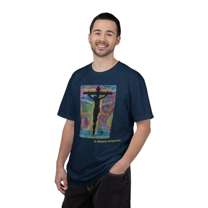 M.I.U Faith Tee — Arte de Matias | Crucifix Watercolor | Fe, Aventura, Imaginación