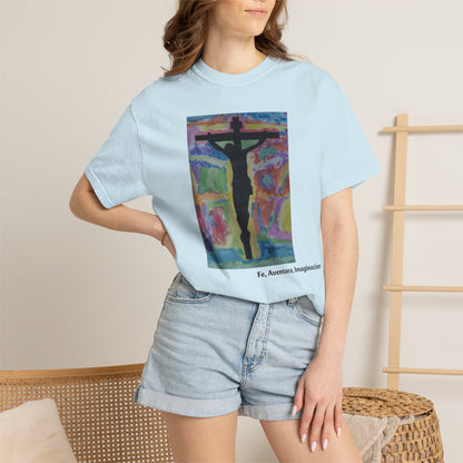 M.I.U Faith Tee — Arte de Matias | Crucifix Watercolor | Fe, Aventura, Imaginación