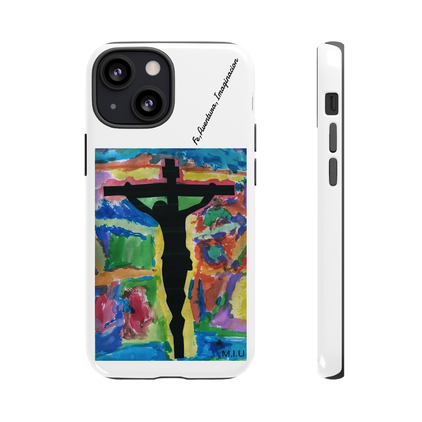 M.I.U Faith Tough Case iPhone 13 — Crucifix Watercolor Art by Matías